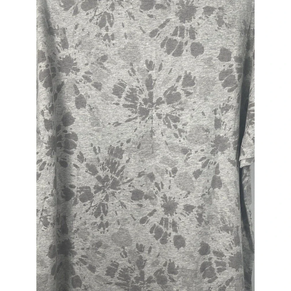 Civil Society Tie Dye Gray Print Short Sleeve Henley Cotton T-Shirt Sz XL New
